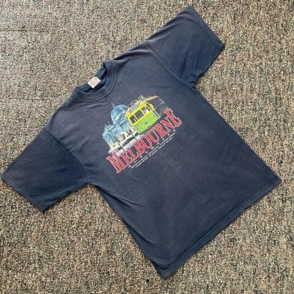 Vintage‎ Gooses T-Shirts Melbourne Australia Graphic Tee Navy Blue Mens Medium